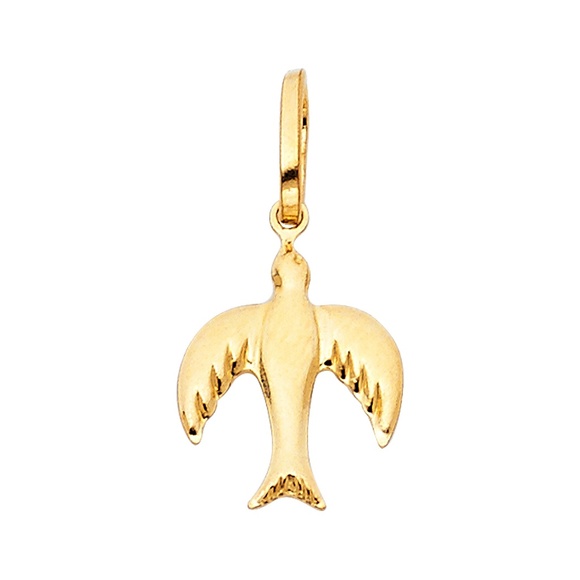 14K Yellow Gold Flying Bird Pendant